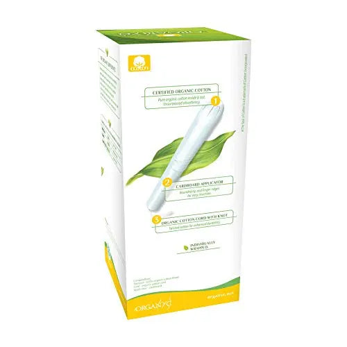 ORGANYC Hypoallergenic 100% Organic Cotton Internal Tampons with Applicator, REGULAR, 16-count Organyc Au supplements
