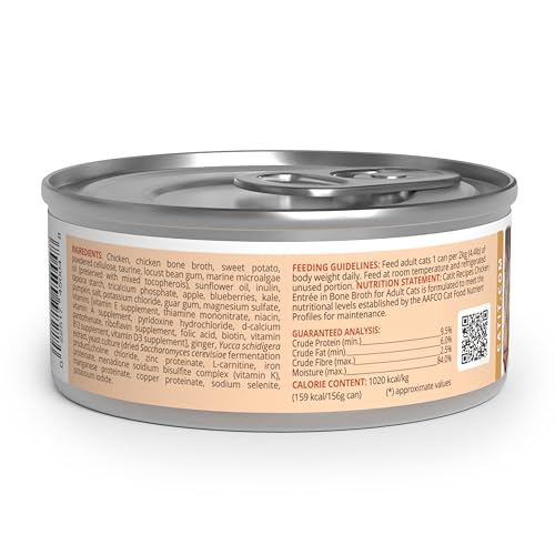 Catit Recipes Adult Chicken Entrée – High-Protein Wet Cat Food with Bone Broth Hydration, Prebiotics & Postbiotics for Gut Health, Omega-3 for Skin & Coat, and Taurine for Heart Support 3oz (12/cs) Catit Au supplements