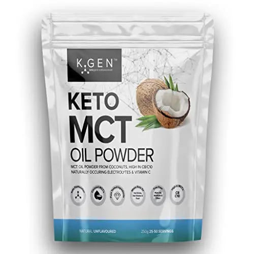 Keto MCT Oil Powder Pure Coconut MCT Keto Coffee Creamer | Premium Quality C8 Easily Absorbed & Digested - Ideal for Paleo & Vegan Diets K GEN ketogenic enhancement Au supplements