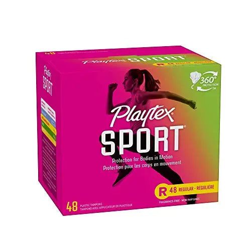 Playtex Sport Tampons, Regular Absorbency, Fragrance-Free - 48ct (Packaging May Vary) PLAYTEX Au supplements