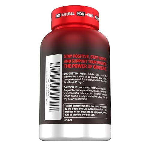 Herbtonics Korean Red Panax Ginseng 1500mg - Energy Supplement for Peak Performance, Focus & Vitality - High Potency Ginseng Root Extract - 120 Vegan Capsules Herbtonics Au supplements