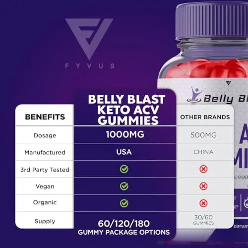 (3 Pack) Belly Blast Keto ACV Gummies, Belly Blast Keto + ACV Gummies Advanced Weight Fyvus Au supplements
