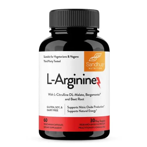 Sandhu's L-Arginine with Nitric Oxide Precursor | Made in The USA| 30 Days Supply Sandhu's Au supplements
