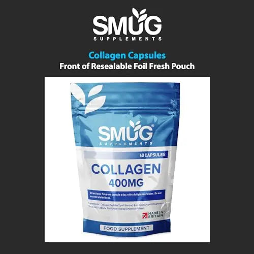 SMUG Supplements Collagen Capsules - 60 High Strength 400mg Pills - Promotes Healthy Skin SMUG Supplements Au supplements