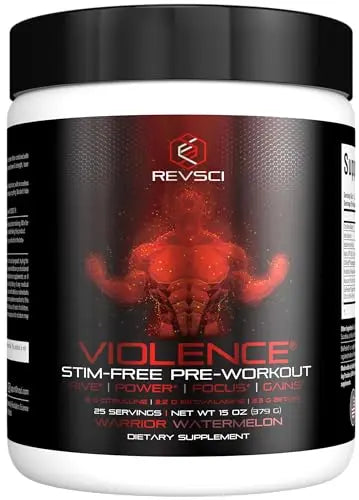 VIOLENCE Stim Free Pre Workout Powder by REVSCI, Precision Dosed Non Stim Preworkout Revolution Science Au supplements