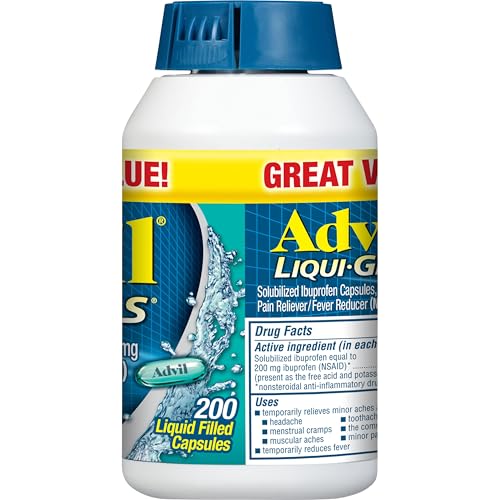 Advil Liqui-Gels Pain Reliever and Fever Reducer, Pain Medicine for Adults with Ibuprofen 200mg for Headache, Backache, Menstrual Pain and Joint Pain Relief - 200 Capsules, Advil PM Ibuprofen - 2 Ct Advil Au supplements