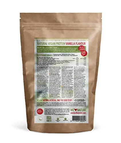 Ekopura Natural Vegan Protein – Vanilla - 500g | 75% Protein | Free from Allergens Ekopura Au supplements