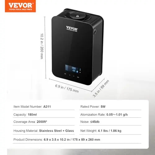 VEVOR Upgrade HVAC Scent Diffuser, Smart Scent Air Machine for Home, 180ML with Cold Air Technology VEVOR Au supplements