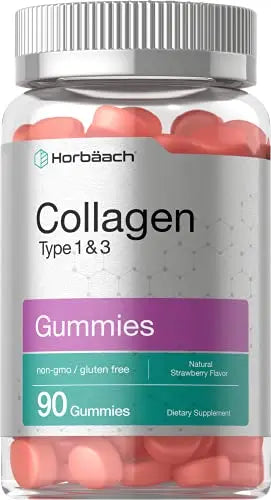 Hydrolyzed Collagen Gummies | 90 Count | Strawberry Flavored Gummy Supplement Horbäach Au supplements