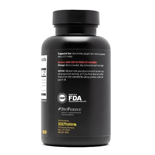 Sculpt Nation Powerful Turmeric Supplement - Turmeric Curcumin with Black Sculpt Nation Au supplements