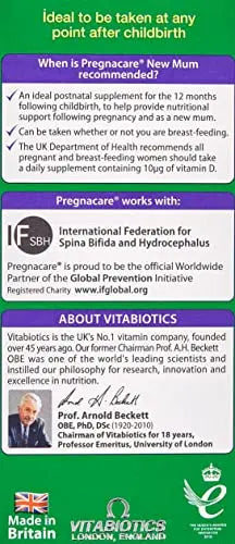 Vitabiotics - Pregnacare - New Mum - 56 Tablets Pregnacare Au supplements