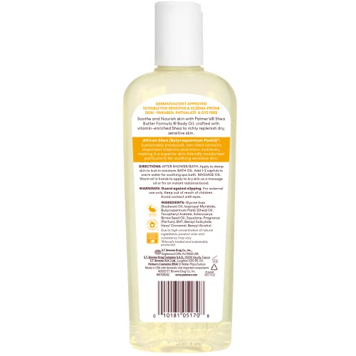Palmer's Shea Formula Raw Shea Body Oil with Vitamin E, Deep Body Moisturizer to Soothe