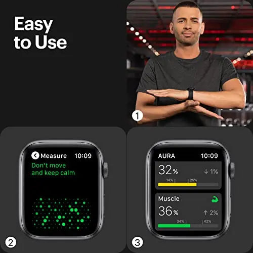 AURA Strap 2 Compatible w Apple Watch – for Body Fat, BMI & Weight Loss - Body Composion AURA Strap Au supplements