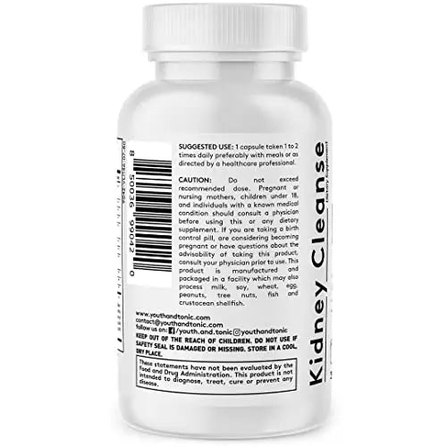 Youth & Tonic Kidney Cleanse Detox for Residual Metabolic Waste & Excess Body Water Youth & Tonic Au supplements
