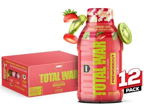 REDCON1 Total War Ready to Drink Preworkout, Strawberry Kiwi - 350mg of Fast Acting REDCON1 Au supplements