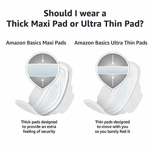 Amazon Basics Thick Maxi Pads with Flexi-Wings for Periods, Long Length, Super Absorbency Amazon Basics Au supplements