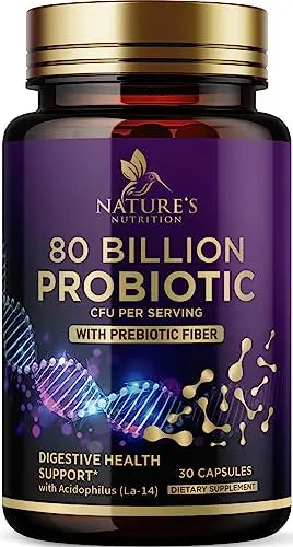 Probiotics for Digestive Health - 80 Billion CFU Guaranteed with Strains for Women's Nature's Nutrition Au supplements