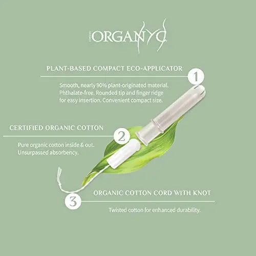 Organyc 100% Certified Organic Cotton Tampons, Plant-Based Eco-Applicator, Regular Flow, 16 Count Organyc Au supplements