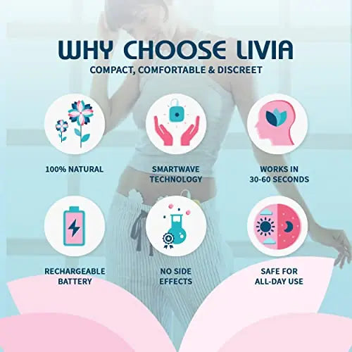 Livia Menstrual Pain Relief Device, Purple - The Off Switch for Period Pain - Portable Unit with Stick Livia Au supplements