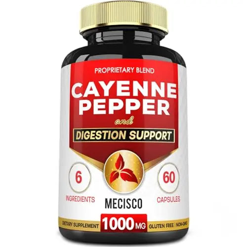 Mecisco 6in1 Cayenne Pepper Capsules Organic with Ginger Root, Beet Root, and Black Pepper Mecisco Au supplements