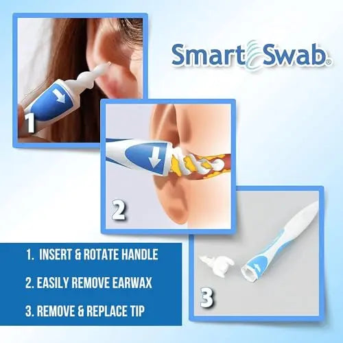 Smart Swab - Spiral Ear Cleanser - Earwax Remover Tool - 16 Replaceable ND products Au supplements