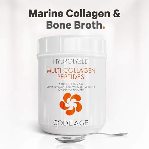 Code Age Multi-Collagen Protein Powder Hydrolyzed 20Oz All-in-One Super Bone Broth Codeage Au supplements