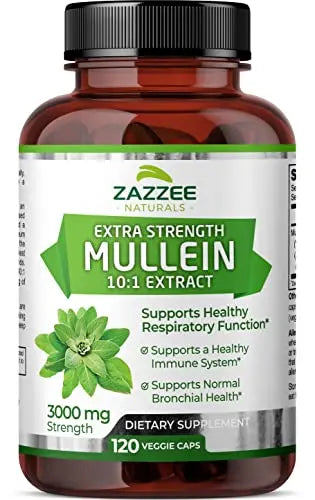 Zazzee Extra Strength Mullein 10:1 Extract, 3000 mg Strength, 120 Vegan Capsules Zazzee Au supplements