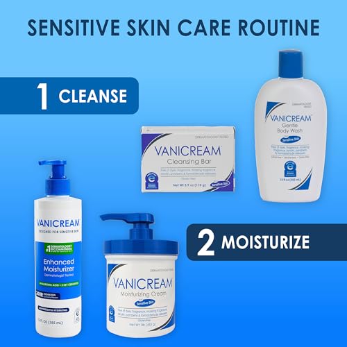 Vanicream Enhanced Moisturizer, 12 fl oz, Formulated without Common Irritants, Body Moisturizer, All-Day Hydration with Hyaluronic Acid