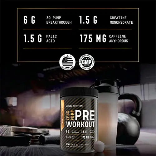 Hyfuel Nutrition Zeus Pump Pre Workout - Pump Focus Energy Power - 3D Pump Breakthrough Hyfuel Nutrition Au supplements