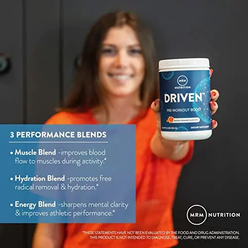 MRM Nutrition Driven Pre-Workout Powder | Blood Orange Flavored | 125mg Caffeine MRM Au supplements