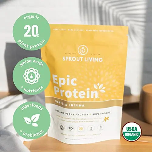 Sprout Living Epic Protein Vanilla Lucuma, 454 g Sprout Living Au supplements