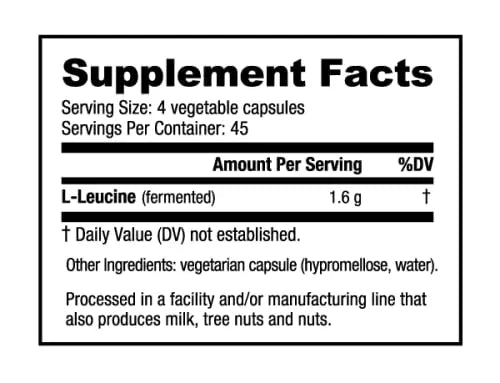 NutraBio 100% Pure L-Leucine - Muscle Recovery and Support - Naturally Fermented Free NutraBio Au supplements