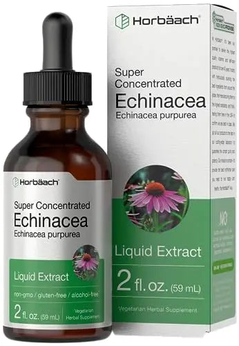 Echinacea Drops Liquid Extract | 2 fl oz | Super Concentrated Tincture | Alcohol Free Horbäach Au supplements