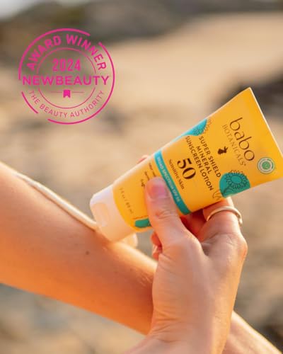 Babo Botanicals Sheer Mineral Sunscreen Lotion SPF 50 with 100% Mineral Active Ingredients for Babies, Kids or Extra Sensitive Skin, Lightweight