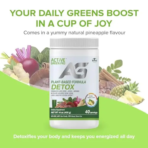 Active Green Pro - Detox Powder, Blend of Synergistic Liver Herbs, Reishi, Moringa Active Green Pro Au supplements