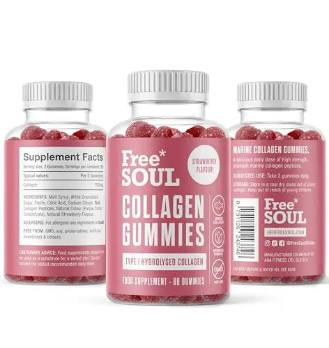 Collagen Gummies, Marine Collagen Supplement with Effective Type 1 Hydrolysed Collagen Peptides Free Soul Au supplements