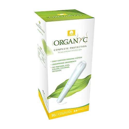 ORGANYC Hypoallergenic 100% Organic Cotton Internal Tampons with Applicator, REGULAR, 16-count Organyc Au supplements