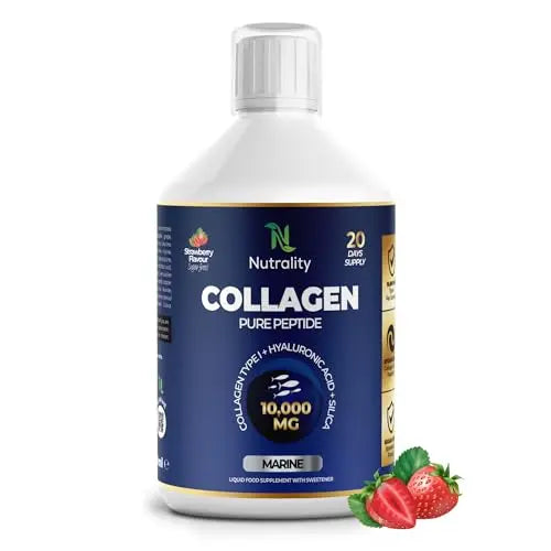 Nutrality Marine Collagen Sugar Free Liquid | Peptides, Hyaluronic Acid, Silica, Biotin, 10000mg Type 1 Nutrality Au supplements