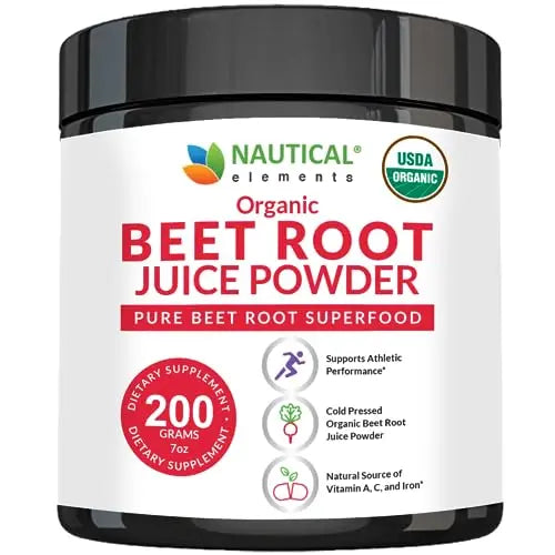 Beet Juice Powder Organic - Cold Pressed - 20:1 Concentrate - Concentrated Beet Root Nautical Elements Au supplements