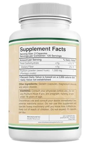 Double Wood Supplements Psyllium Husk Capsules Fiber Supplement Double Wood Supplements Au supplements