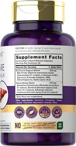 Carlyle Liver Support Supplement | 90 Capsules | Powerful Complex | Liver Care Formula Carlyle Au supplements