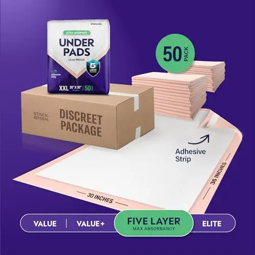 XXL Bed Pads, 5-Layer Disposable 30 x 36 Chucks Pee Pads for Incontinen Stack Man Au supplements