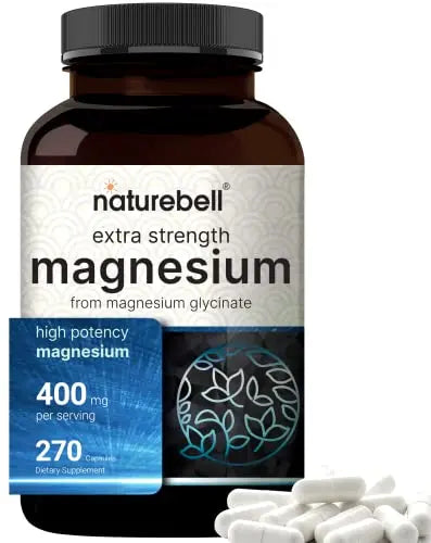 NatureBell Magnesium Glycinate 400mg (Elemental), 270 Capsules – 100% Chelated NatureBell Au supplements