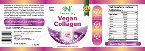 Nutrality Vegan Liquid Collagen | Premium-Grade 5000mg Hydrolyzed Collagen Peptides with Silica, Biotin Nutrality Au supplements