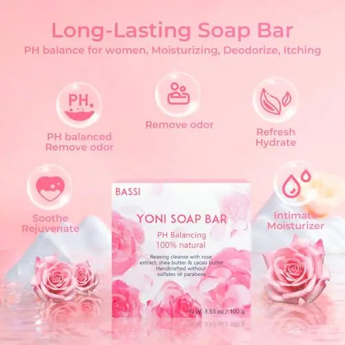 Yoni Soap Bars & Natural Yoni Oil Set, Natural Yoni Oil Vaginal Wash for Women Feminine Wash BASSI Au supplements