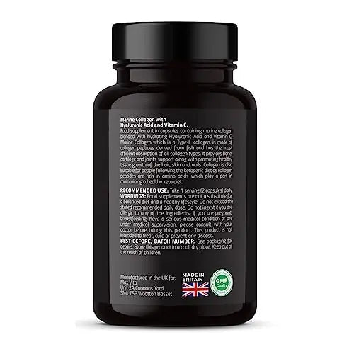 Marine Collagen Supplement 1200mg with Hyaluronic Acid & Vitamin C Hydrolysed Peptides Powder MAX VITA MAXIMUM VITALITY Au supplements