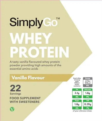 SimplyGo Whey Protein Powder | 900g | Simply Add 30g to Water, Juice or Shakes Simply Supplements Au supplements