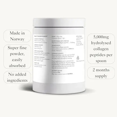 Bare Biology Collagen Powder, 300g/60 Servings - Skinful Pure Marine Collagen Supplement for Skin Bare Biology Au supplements