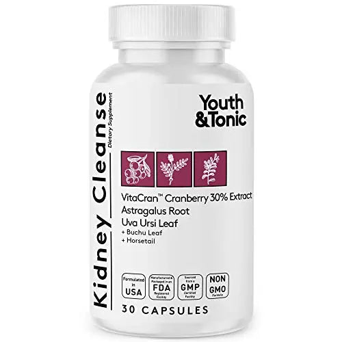 Youth & Tonic Kidney Cleanse Detox for Residual Metabolic Waste & Excess Body Water for Urinary Tract Youth & Tonic Au supplements