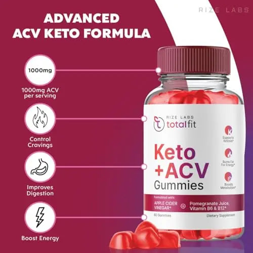 (2 Pack) Total Fit Keto ACV Gummies Advanced Weight Loss, Total Fit Keto ACV + BCB Gummies rize labs Au supplements